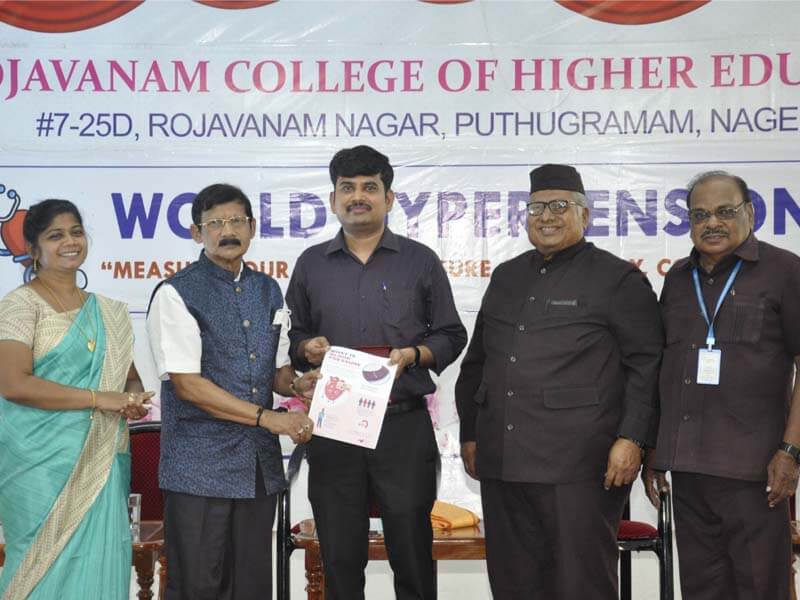 World Hypertension day at Rojavanam college of higher education