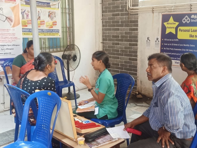Free Eye Check-up Camp at IOB Bank, Kottar, Nagercoil